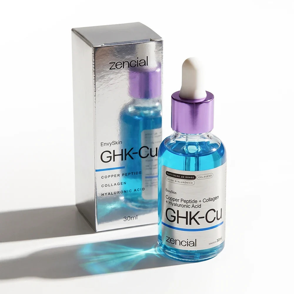 Sérum GHK-CU [Peptídeos de Cobre] - Com Colágeno e Ácido Hialurônico - 30ml - Zencial